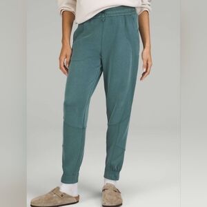 Lululemon Brushed Softstreme Ribbed Joggers, 8, Teal, Well-Loved